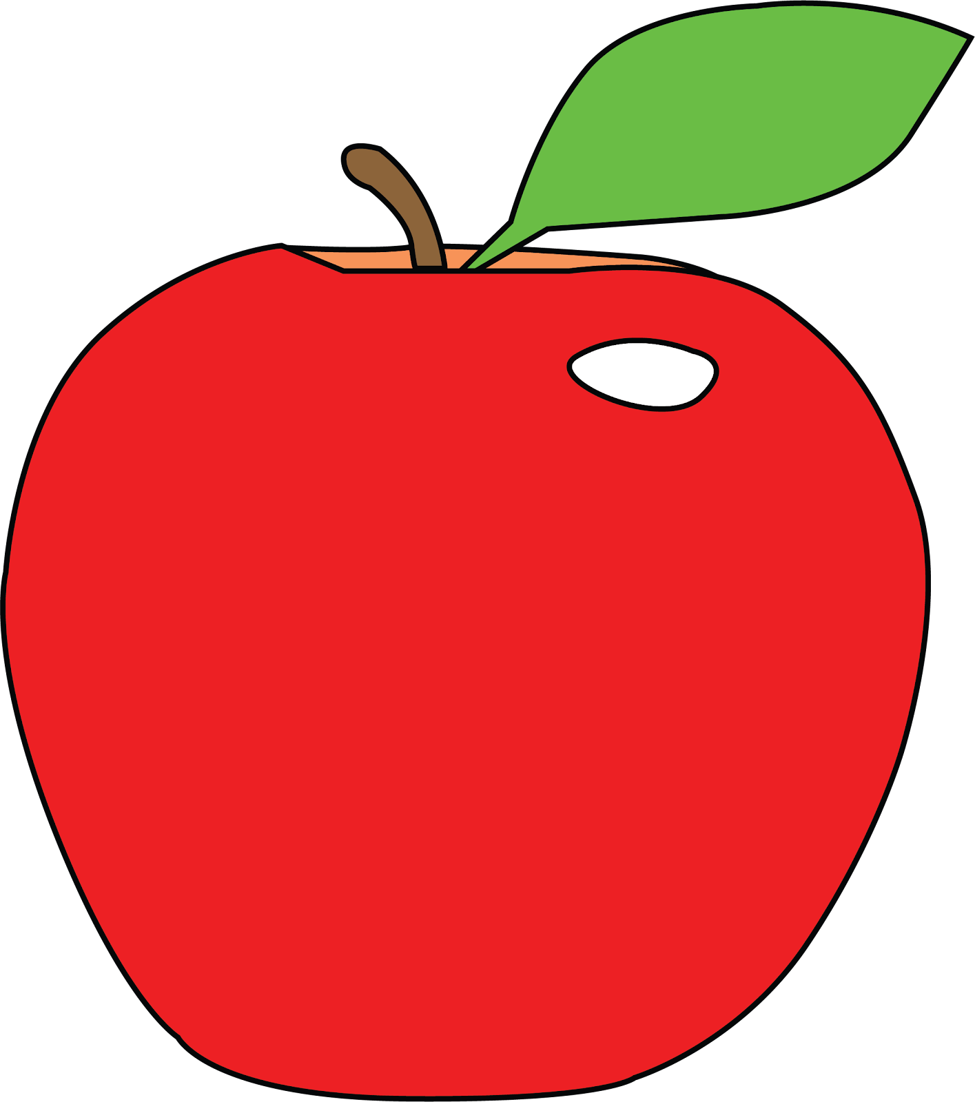  2d drawing of an apple